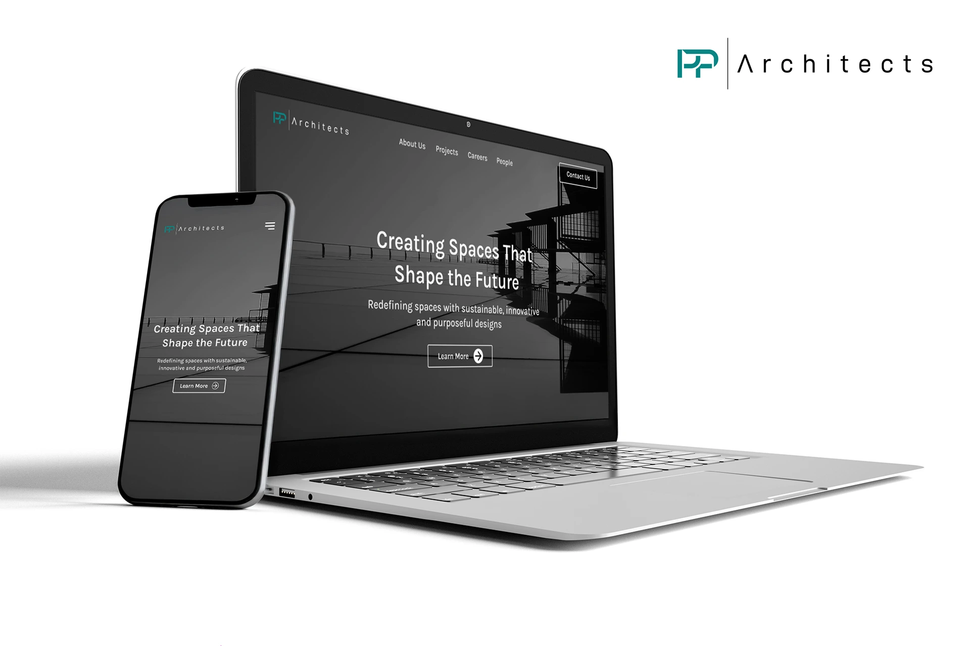 Imagen muestra de página web P&P Architects